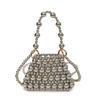 Pearl Mini Handbag For Daily Use Stylish Woven Hollowout Compact Design