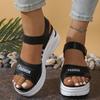 Women Platform Wedge Sandals Summer Fashion Comfortable Shoes Women Light Casual Velcro Beach Shoes
