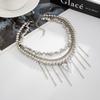 Ingemark Trendy Exquisite Love Heart Pendant Choker Necklace for Women Boho Silver Color Tassel Metal Chain Wedding Neck Jewelry