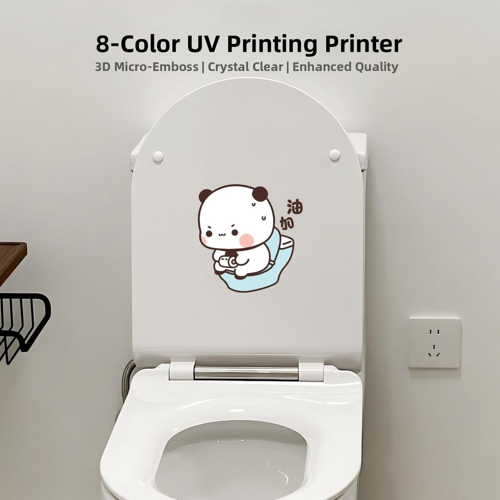 Creative Cartoon Toilet Cover Decorative Stickers Bathroom Glass Door Dirt Cover up Decoration Sticker Personalized Home Decor