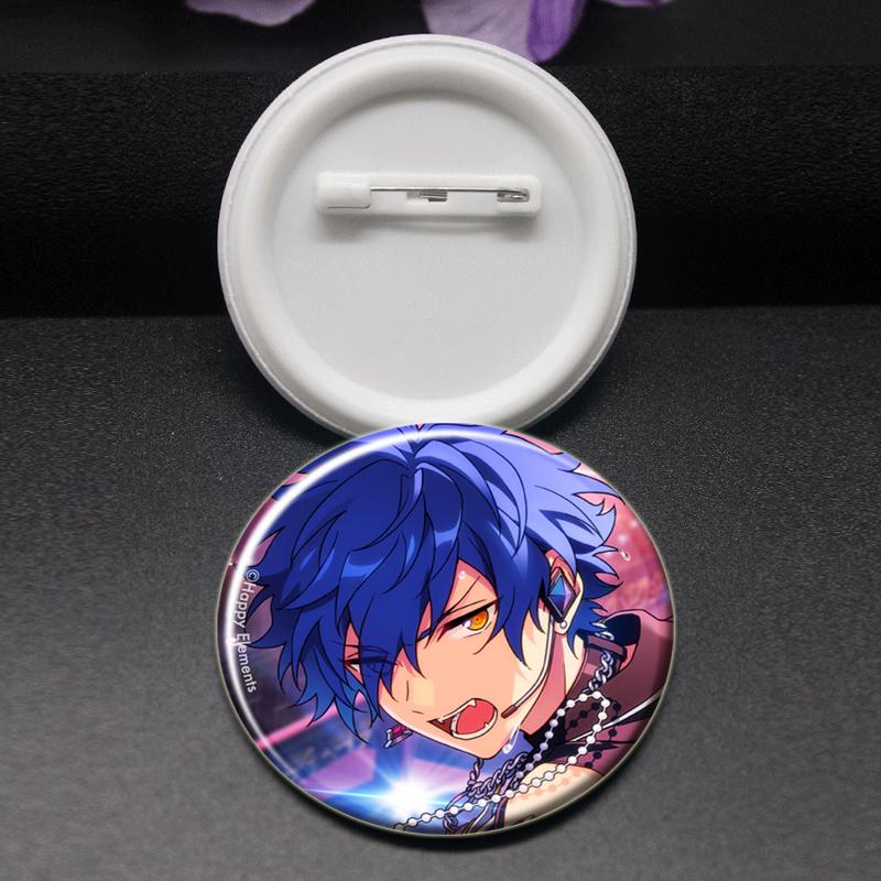 32/44/58mm Ensemble Stars Idol Brooch Round Cartoon Cosplay Badge Akehoshi Yuuki Fushimi Narukami Lapel Pins for Backpack Gift Accessory