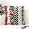 Square Cartoon Festive Print Pattern Pillow Case Linen Pillow Case Sofa Home Decor Cushion Cover Cushion Cove