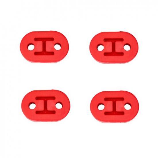 4x Red Exhaust Muffler Hanger Universal Car Polyurethane hard Rubber 2 Holes 11m