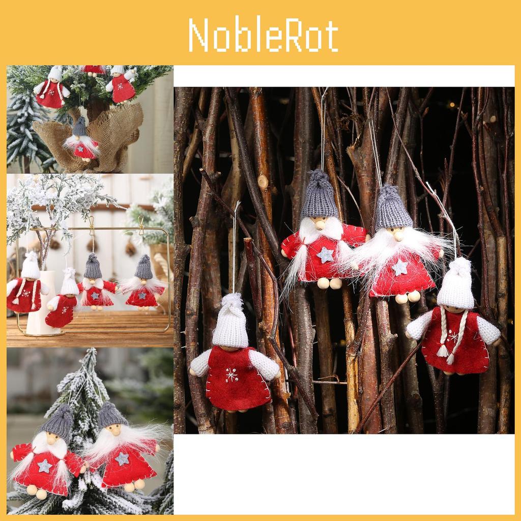 Charming Christmas Hanging Decorations Wooden Bead Foot Dolls For Festive Cheer