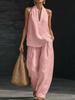 European & American Plus Size Halter V-neck Cotton Linen Blend Camisole