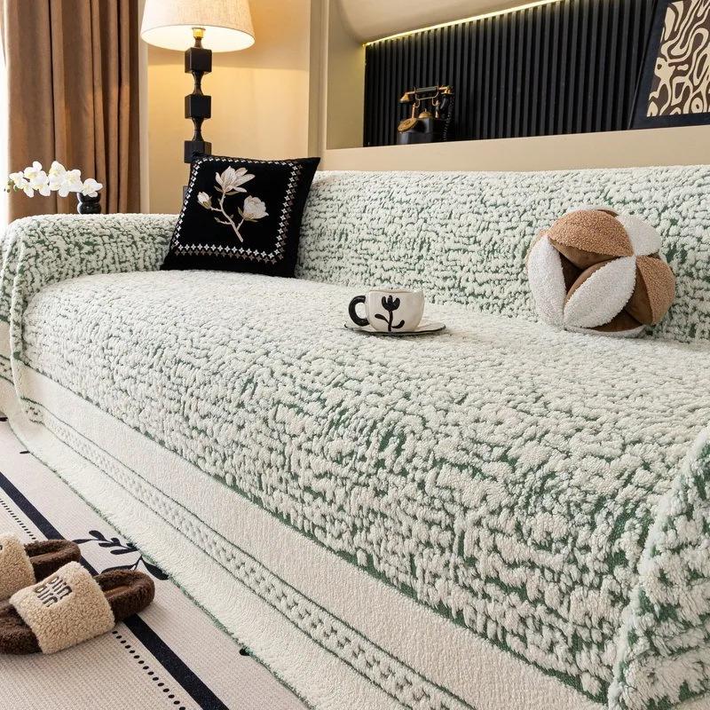 

Толстый плюшевый диванный плед для гостиной, универсальный, полностью закрывающий диван, пледы, защита от царапин кошек, чехол для дивана для гостиной 180x130cm S