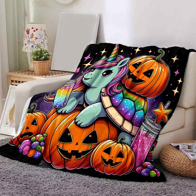1pc Unicorn Pumpkin Blanket Perfect for Home Decor,Living Room, Travel, Camping, Car Blankets