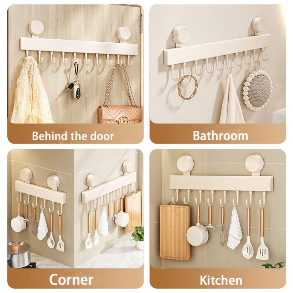 Wandmontierbare Saugnapfhaken Abnehmbarer Kleiderbügel Küchen-Aufbewahrungsregal Hinter der Tür