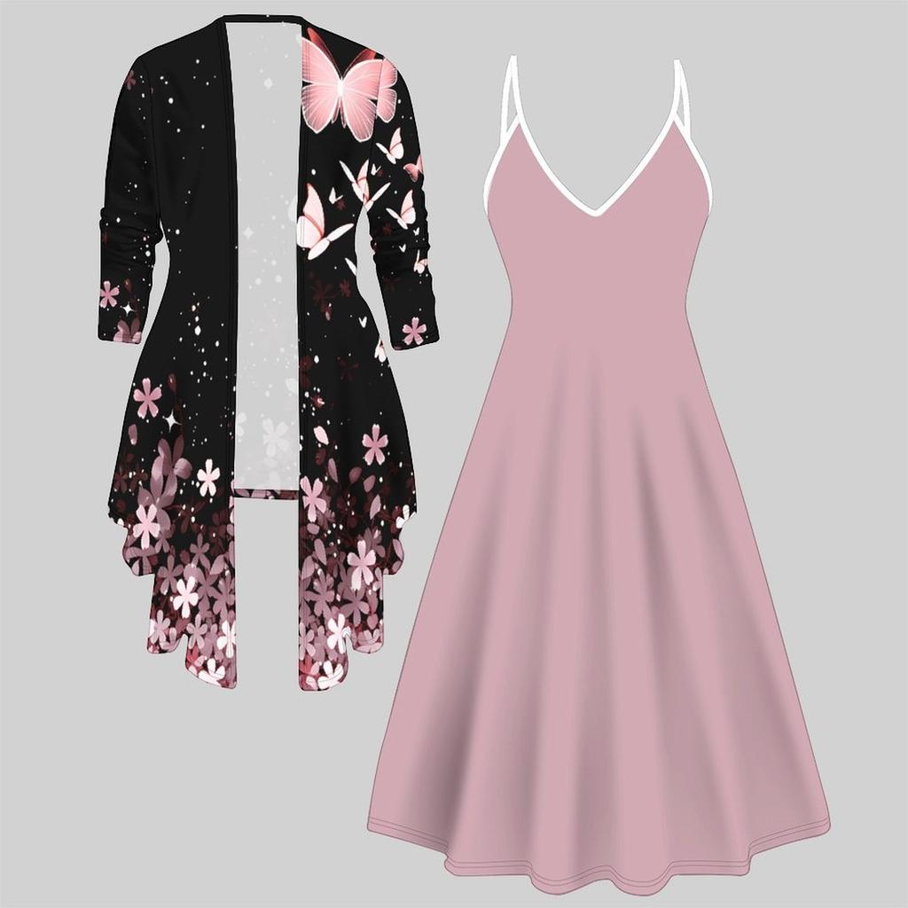 3D  Printed  Set Dress Coat ,  Single Color, Diverse Shapes  Fashion Print,suitable for Various Scene Fashion Styles