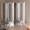 Suction Cup Refillable Soap Jar Transparent Hand Soap Press Bottle Wall-mounted Soap Dispenser  Spa