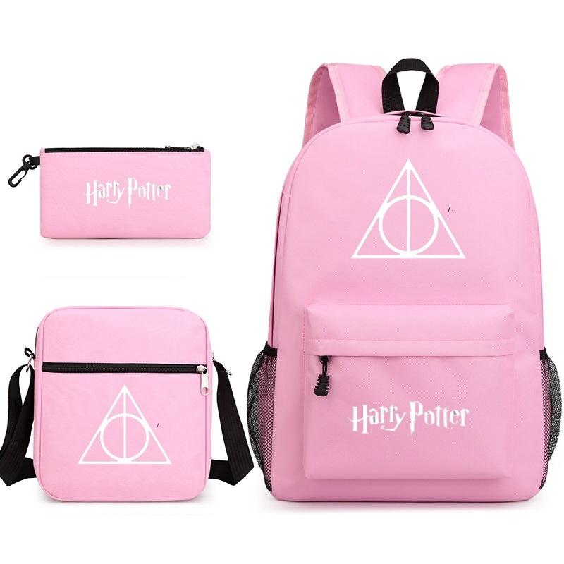 Harry Potter Academy Badge Harrypotter Backpack Student Schoolbag Shoulder Bag Pencil Case 3PCS Set