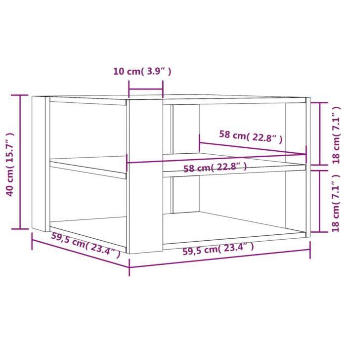VidaXL Coffee Table Concrete Grey 59.5x59.5x40 Cm Engineered Wood 834249