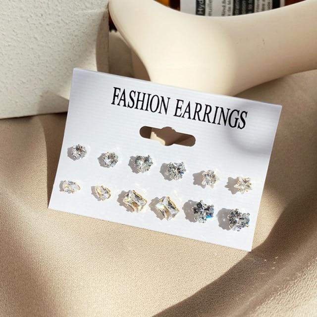 17KM Trendy Exquisite Pearl Metal Earrings Set for Women Geometric Circle Dangle Drop Earrings Acrylic Set of Earrings Jewelry
