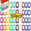 5/10/50Pcs Multicolor Keychain Key ID Label Tags Luggage ID Tag Keychains Hotel Number Classification Card Key Rings Accessories