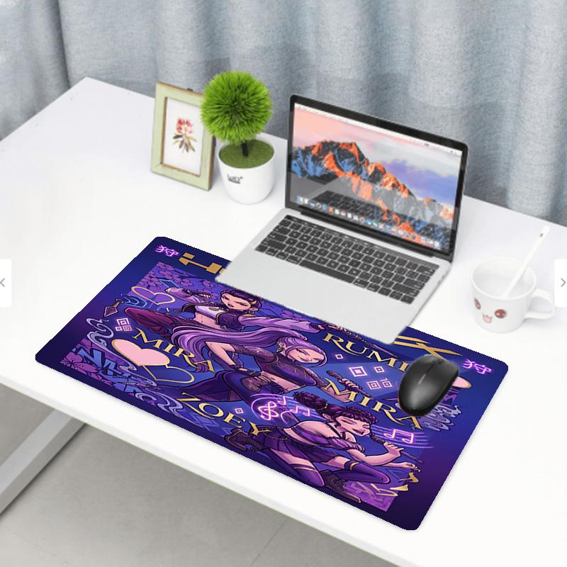 KPop Demon Hunters Print Mouse Pad, Anti‑Slip Desktop keyboard Mat, for PC Laptop Gaming Working Daily Use, Cool Festival Birthday Gift
