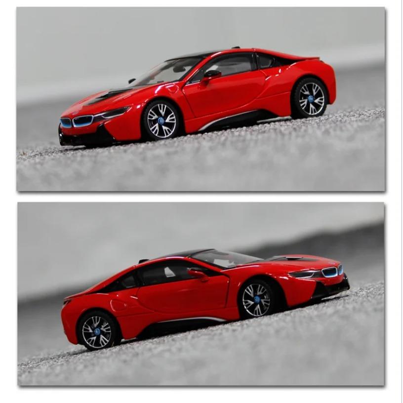 1/24 BMW I8 Supersportwagen Neues Energiefahrzeug Legierungsauto Diecasts & Spielzeugfahrzeuge Automodell Miniaturmaßstabsmodellauto für Kinder