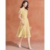 Melanie French Floral Pleated Square Neck Summer Maxi Dress