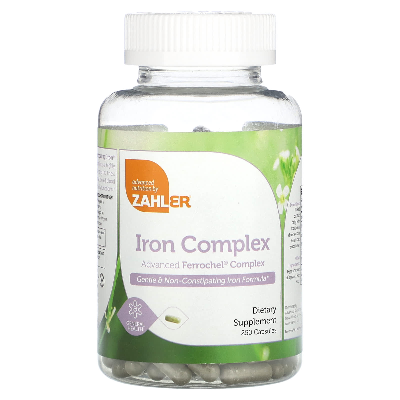 

Iron Complex, a mild, non-constipating iron formula, 250 capsules
