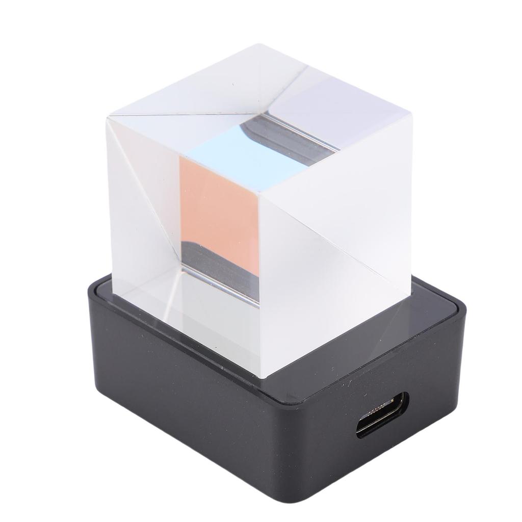 LED Holographic Crystal Cube 3D Photo Display Smart Weather Digital Clock for Desk Car Decoration GIF Animation Photo Album Play