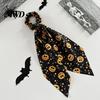 Colorful Hair Tie Halloween Satin Scrunchies for Women, Funny Pumpkin Printed Elastic Ties, Cute Accessories Soft Ponytail Holders, Decorative