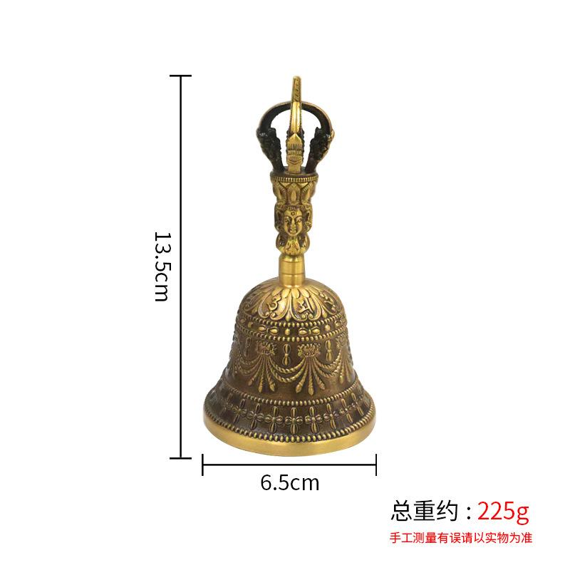 Thickened Ritual Instrument Brass Vajra Pestle Copper Handheld Three Pure Ones Buddha Bell Anti