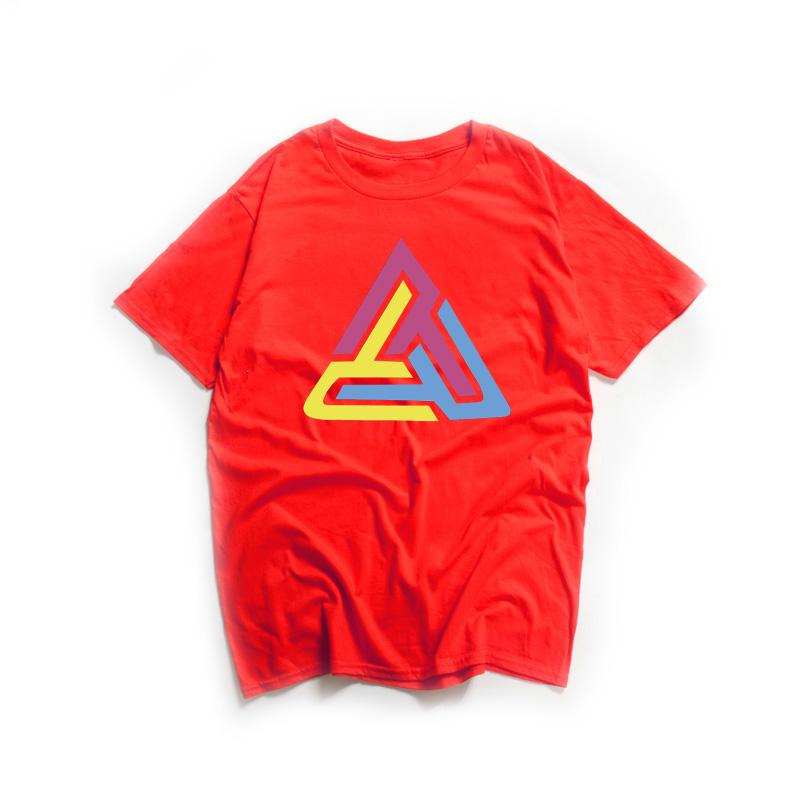 New Summer Man'S T Shirt Brand  BLACK PYRAMID Hip Hop T-Shirt Unisex Cotton Colorful Triangle Print Chris Brown Hip Hop Tees Tops