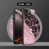 Leopard Print Rhinestone Snake Pattern Glass Phone Case For iPhone 16 17 Pro Max 11 12 13 14 15 17Air 16E 7 8 Plus XR XS X Cover