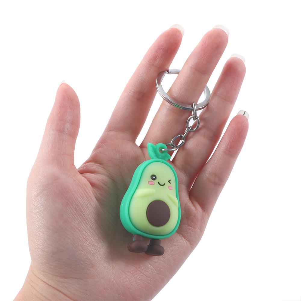 Bag Pendant Couple Key Rings Jewelry 3D Keychain Smiling Avocado Simulated Fruit Avocado Keychain