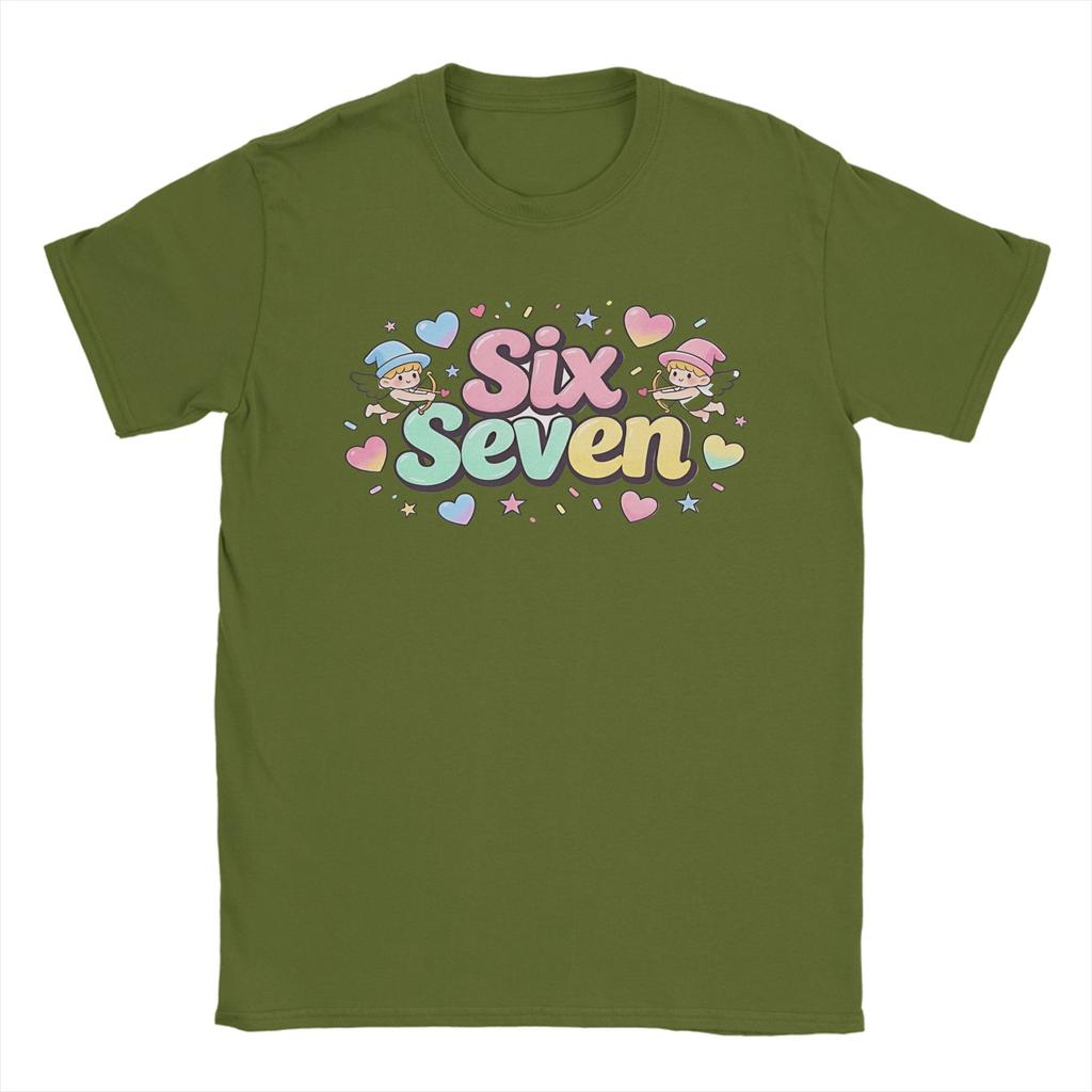 Herren T-Shirt Sechs Sieben Valentinstag Lustig Süß Meme Freizeit Baumwolle T-Shirt Kurze Ärmel T-Shirts Rundhals Oberteile Einzigartig