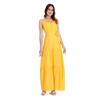 Women Summer Bohemian Floral Casual Wrap V Neck Ruffle Cap Sleeveless Belt A-Line Pleated Hem Swing Midi Sun Dress, Yellow, L