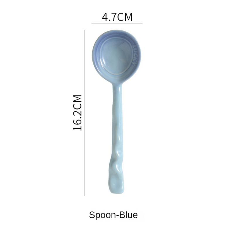 

High Quality Non-toxic And Tasteless Good Looks Vintage Kitchen Supplies Ceramic Spoon Fine Workmanship небесно-голубой