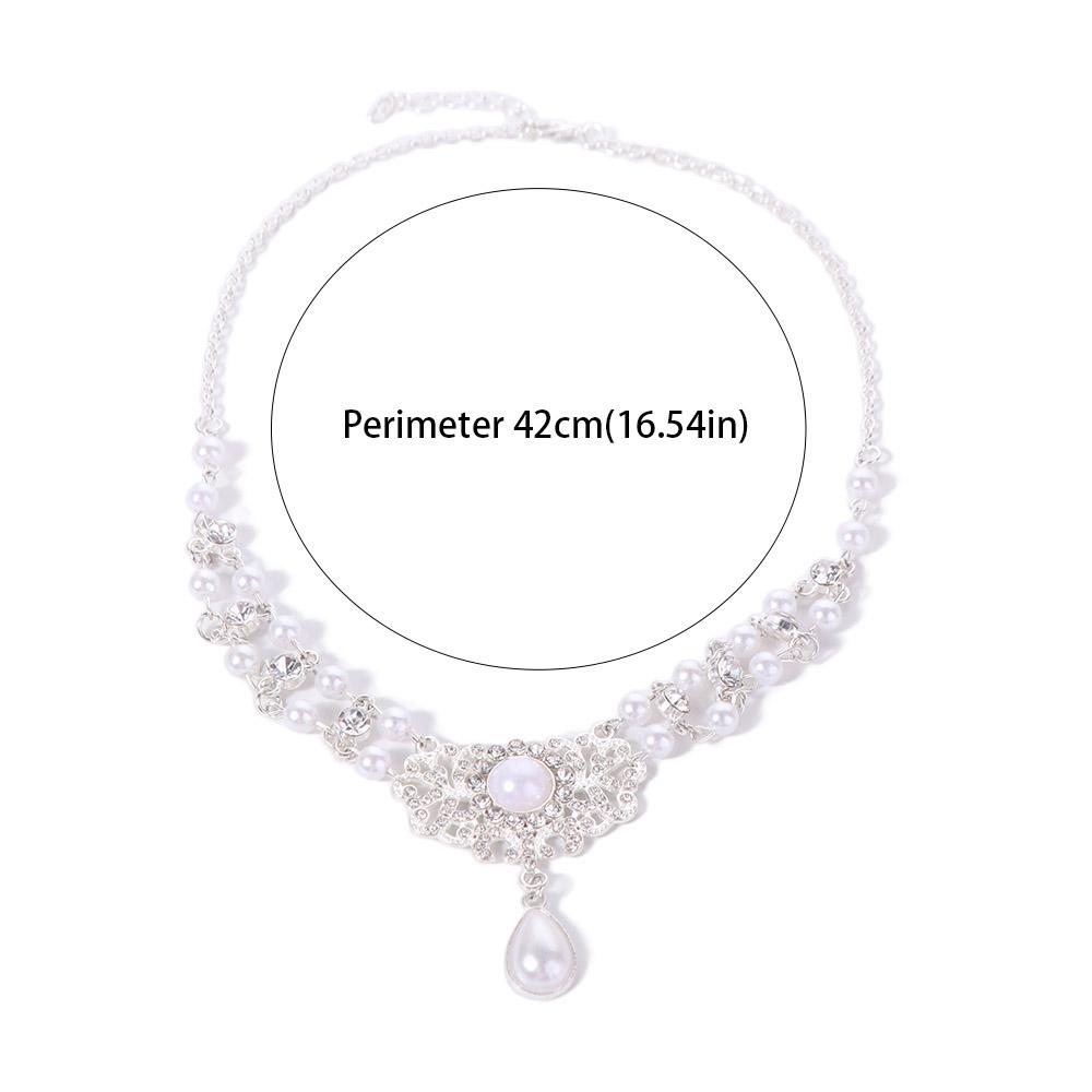 Sparkling Pearl Rhinestone Necklace Beads Pearl Collarbone Chain Sweet Double Layer Necklace  Gift