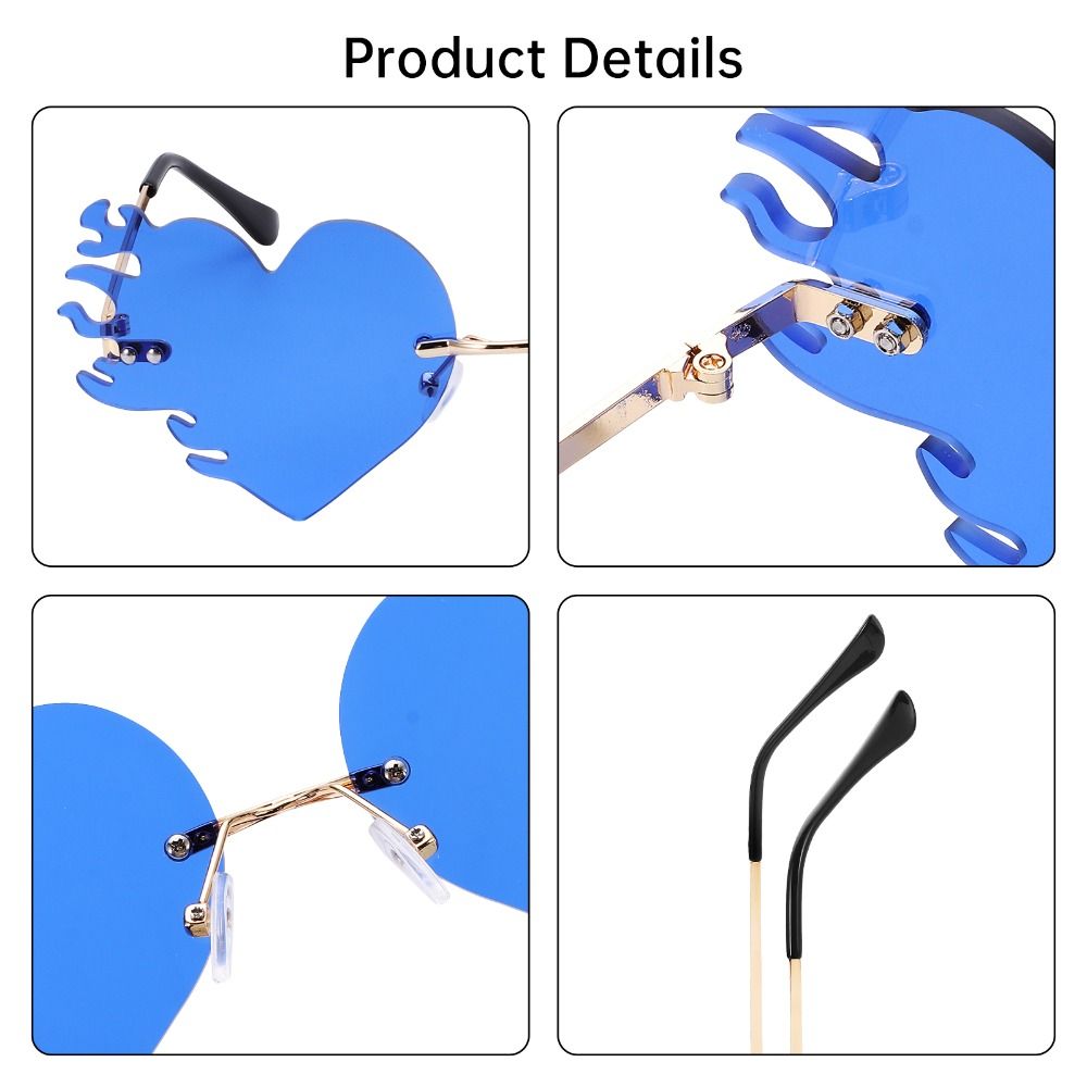 Costume Accessories Fire Heart Shaped Sunglasses Party Favor Eyewear  for Women & Men