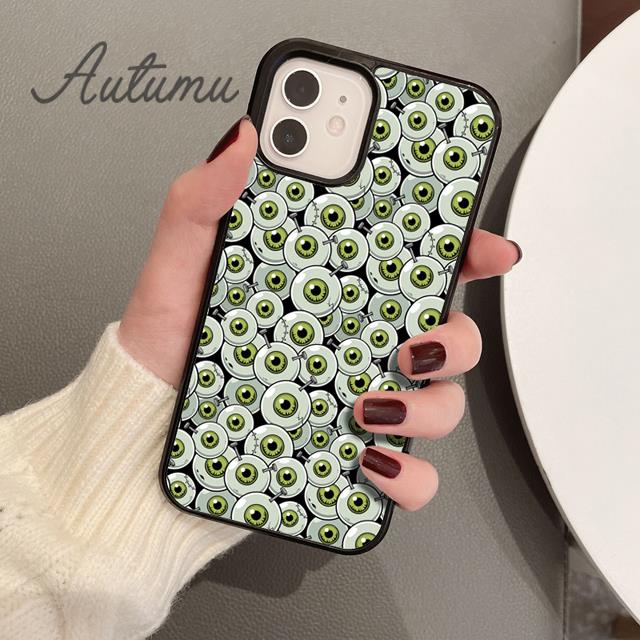 CRAZY EYEBALL PATTERN Phone Case for iPhone 11 12 13 14 Pro Max Mini X XR XS SE 2020 6 7 8 Plus Samsung Galaxy S21 S22 Shell