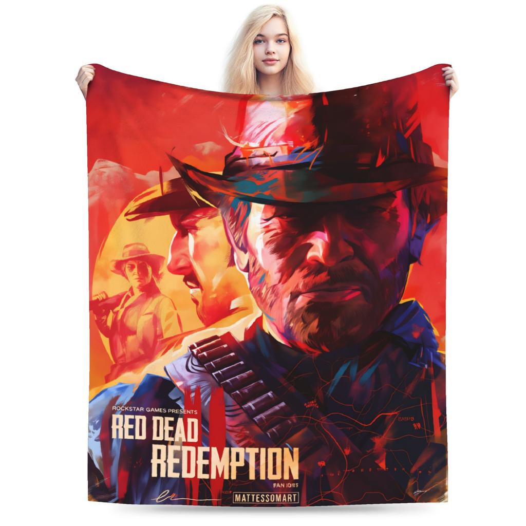 Arthur Morgan RDR Warm Soft Blankets  Boy Girl Plush Throw Blanket Couch Chair Flannel Bedspread Sofa Bed Cover