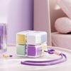 Rubik's Cube Pill Box with Lanyard: Portable Weekly Medicine Organizer and Sealed 7-Day Pill Dispenser
