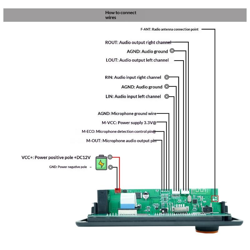 200W Amplifier Bluetooth 5.3 Mp3 Decoder Board Hands-Free Car Wireless Mp3 Player Mic Usb Tf Fm Radio Tws Music Player