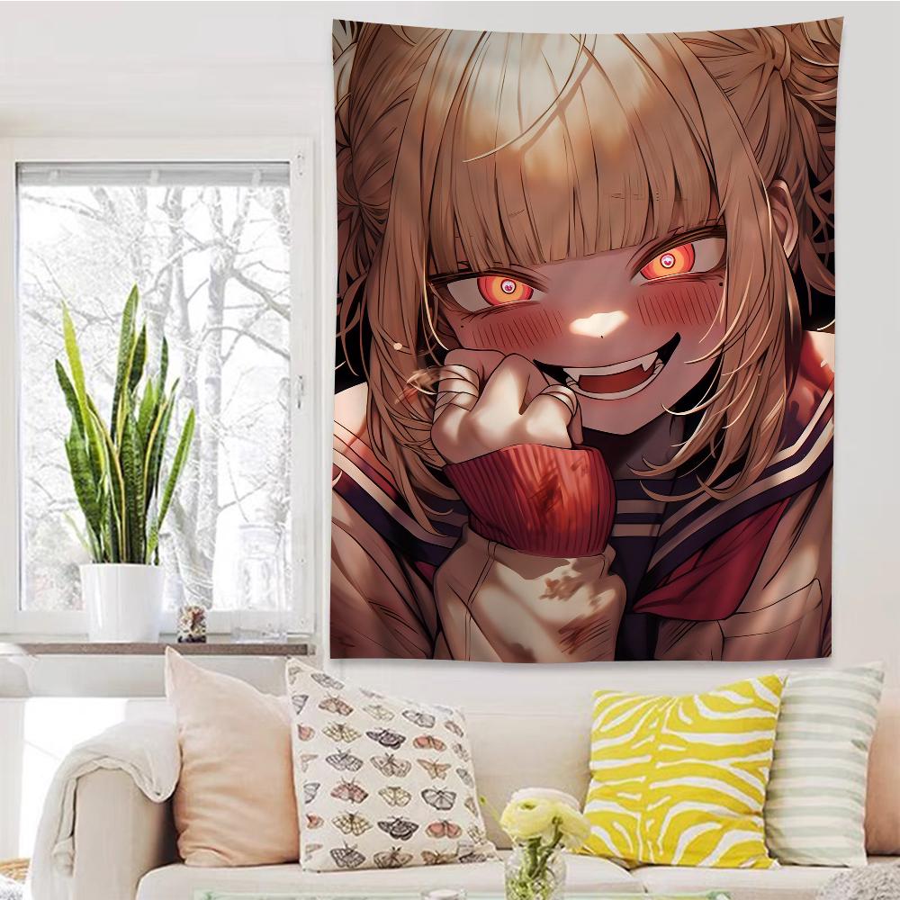 My Hero Academia Himiko Toga Tapestry Creepy Cute Anime Wall Hanging Ideal for Villain Fans Edgy Otaku Bedroom Decor