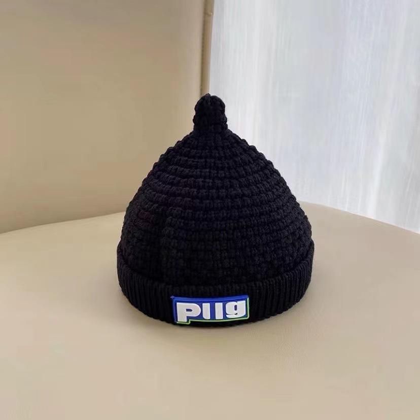 Cappello ciuccio Cappello in lana lavorato a maglia per bambini Ragazzi e ragazze Autunno e inverno Caldo ispessito Pullover per neonati Cappello a buccia di melone Tendenza