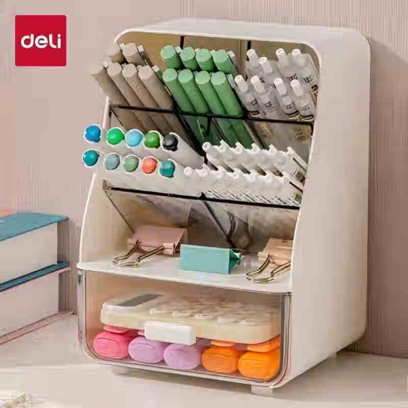 Deli Slanted Pen Holder with Drawer