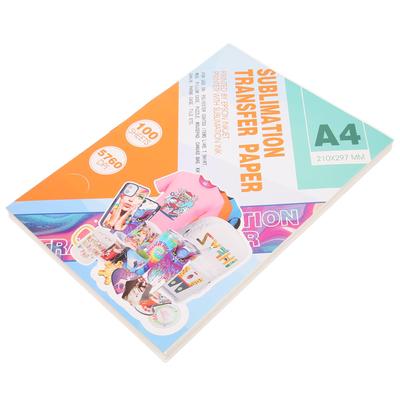 100 Sheets Heat Transfer Paper White Front Pink Back Smoothing Feeding Dye Sublimation Paper for