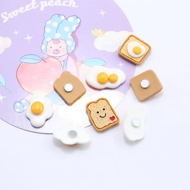 8 buc Simulare sandviș de mic dejun Magnet de frigider Autocolant Mesaj Autocolant Ușă de frigider Magnet decorativ Rășină Autocolant