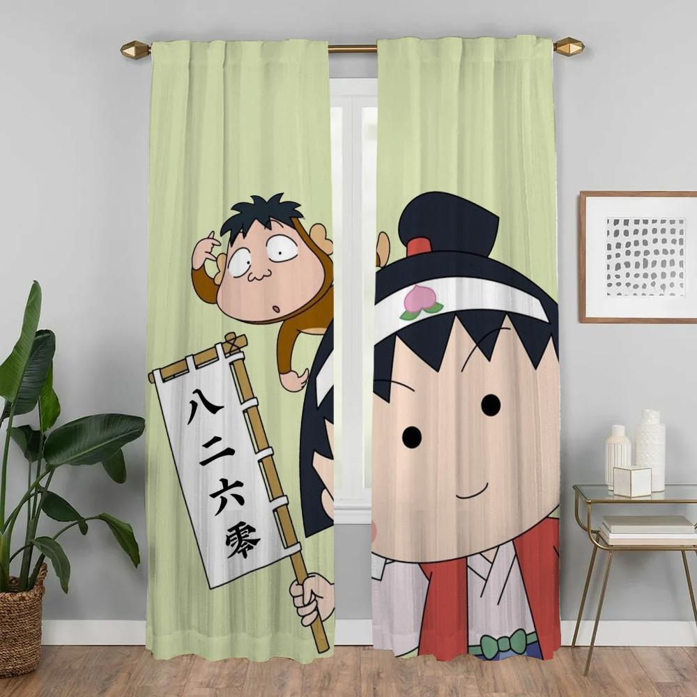 Chi-bi Marukos Window Curtain for Room 2 Panel Modern Living Room Curtains Halloween Decoration Tulle for Bedroom Shades Kitchen