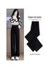 Women's Black High-Waisted Wide-Leg Pants - Summer Slim Fit Casual Professional Trousers