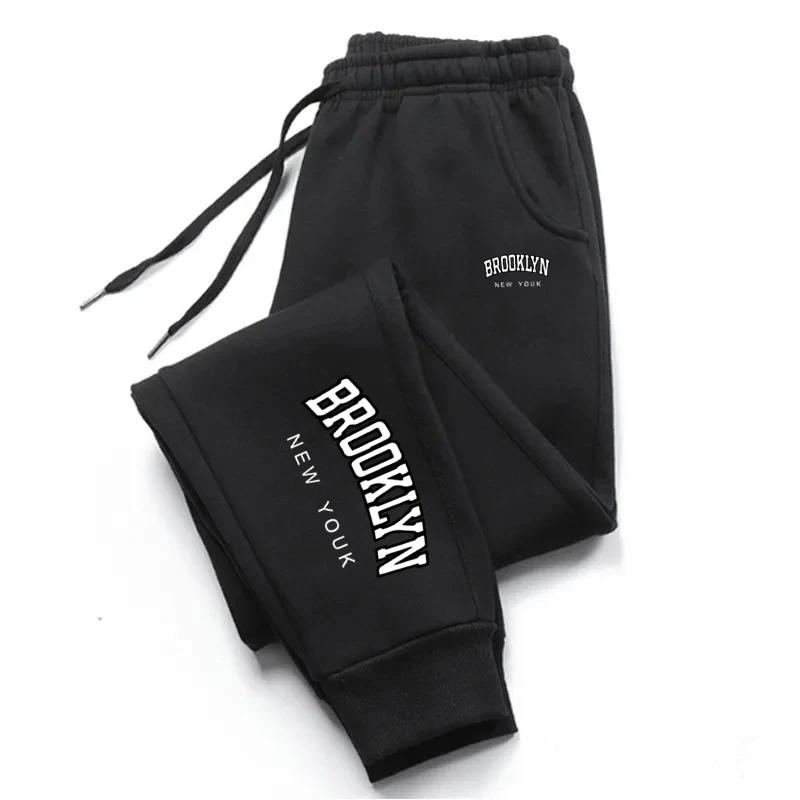Brooklyn Printed Jogging Pants Sports Pants Fitness Running Trousers Sports Style Sweatpants Pants Men Tracksuit Pants