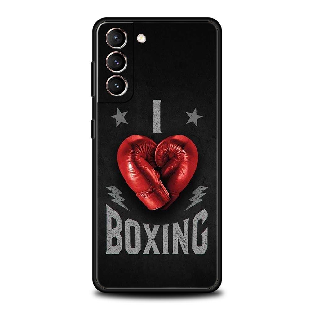 Phone Case For Samsung Galaxy S25 Edge S24 S23 S22 S21 Ultra S20 FE 5G S10 S10E S9 Plus Soft TPU Cover Boxing Champion Themed