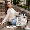 Boho Floral Printed Tote Bag Lightweight Fashion Casual Daily Handbag for Women Shopping Travel Outdoor Use