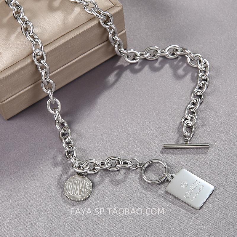 Hip Hop Thick Chain Necklace Female Tide Cold Wind Simple Versatile Collarbone Chain Male Not Cool