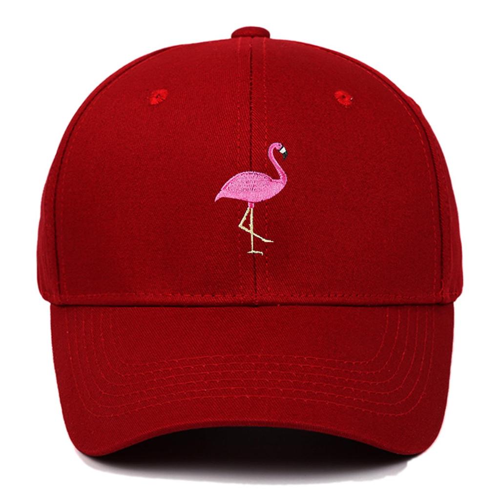 Unisex Cotton Flamingo Embroidered Baseball Cap for Outdoor Activities