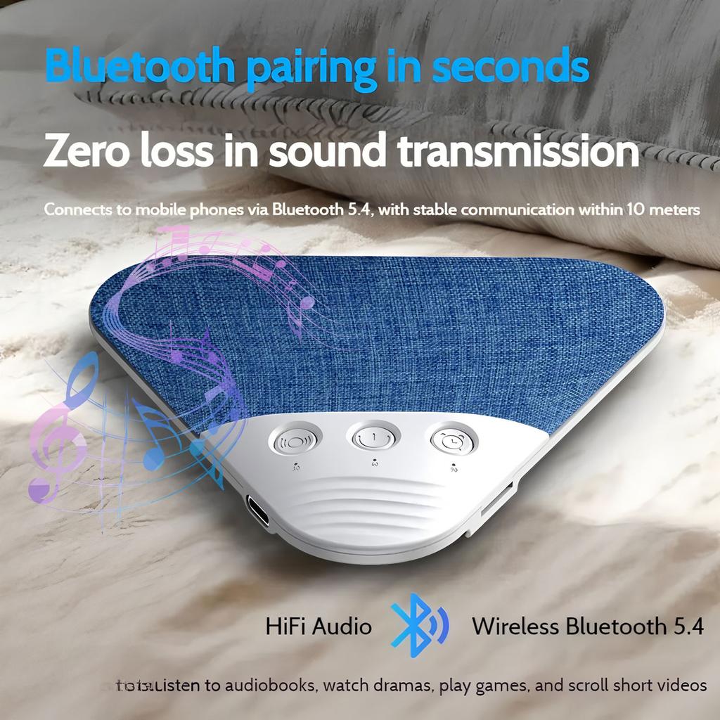 Bluetooth Under Pillow Speaker Stereo Bass White Noise Sleep Sound Speaker for Bedroom